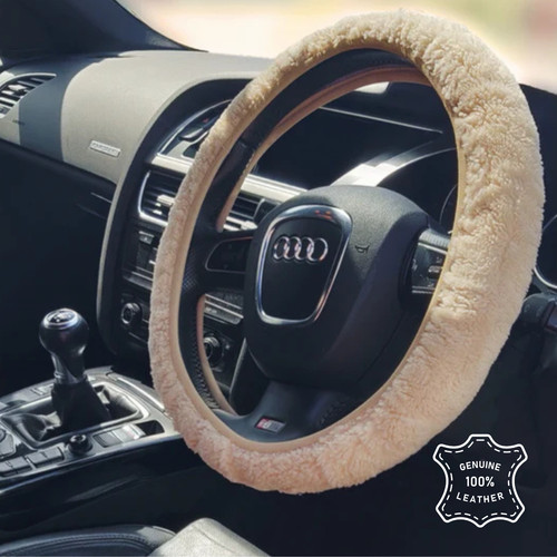 Sheepskin steering wheel cover - sheepskin,