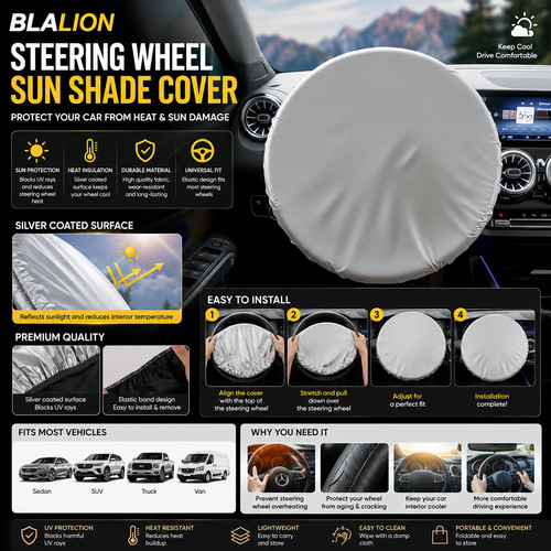 Car steering wheel sun shade - car,