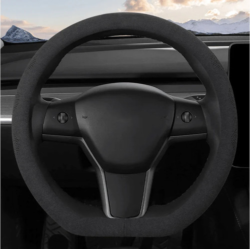 Suede steering wheel - wheel, cover