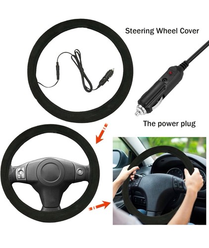 Heated steering wheel cover - heated,