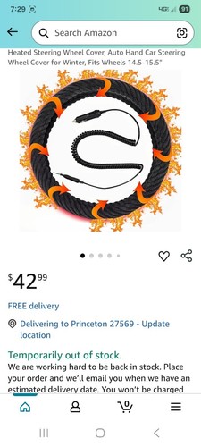 Heated steering wheel cover - steering,
