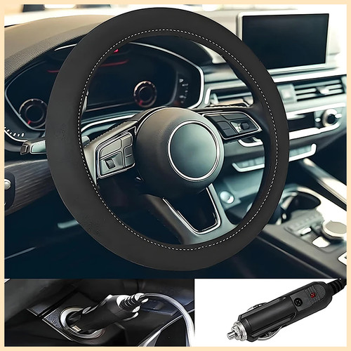 Heated steering wheel cover - heated,