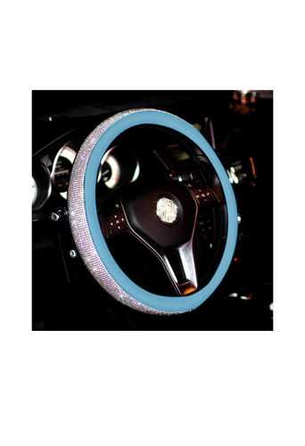 Aqua blue leather bling white - blue,
